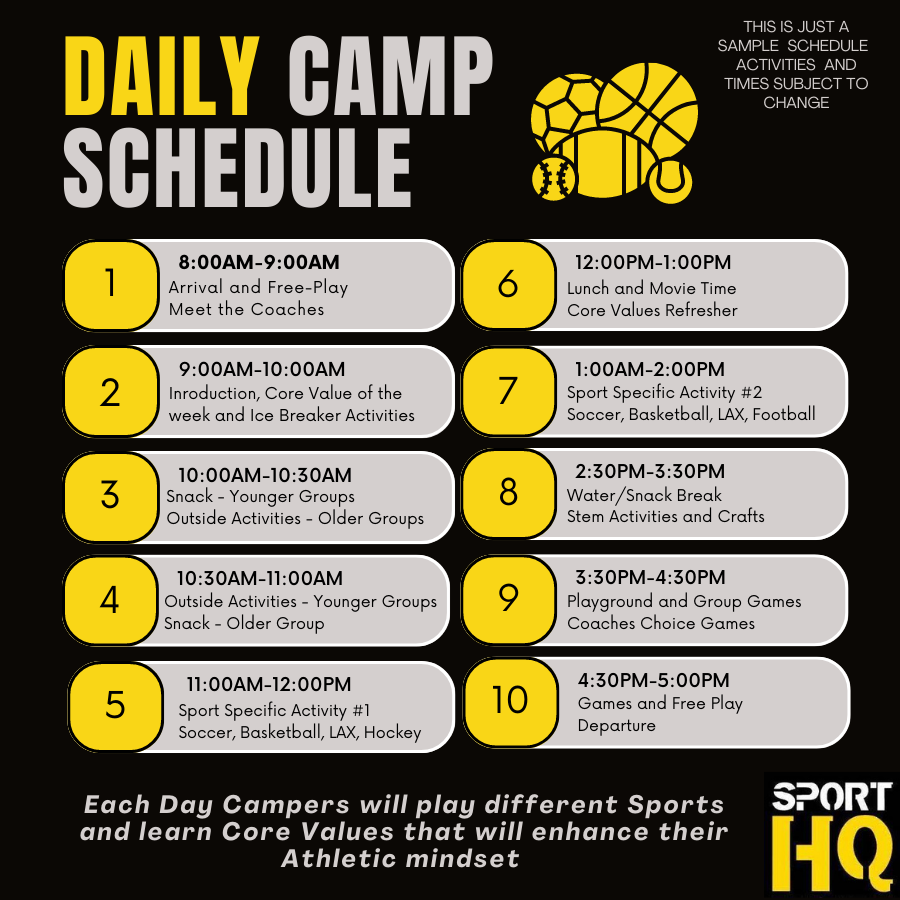 Day Camp Schedule cary